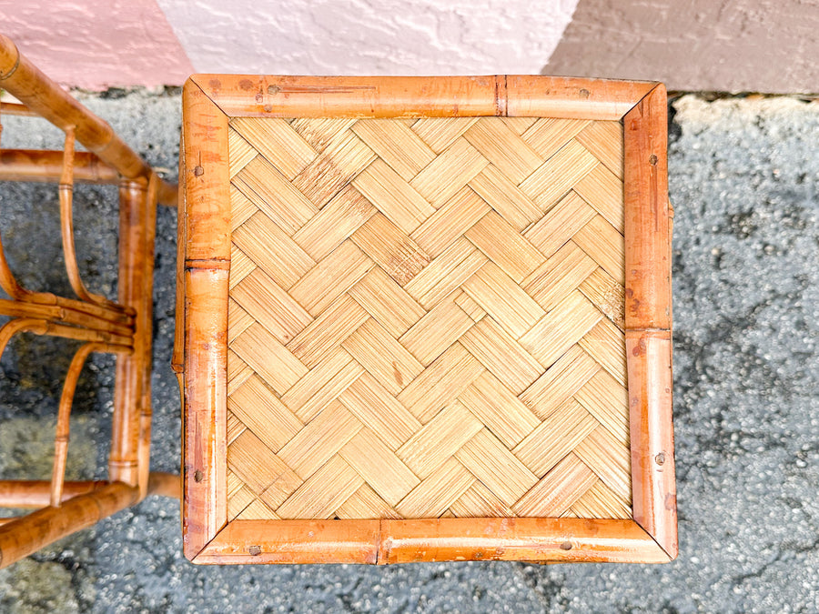 Pair of Rattan Plant Stands