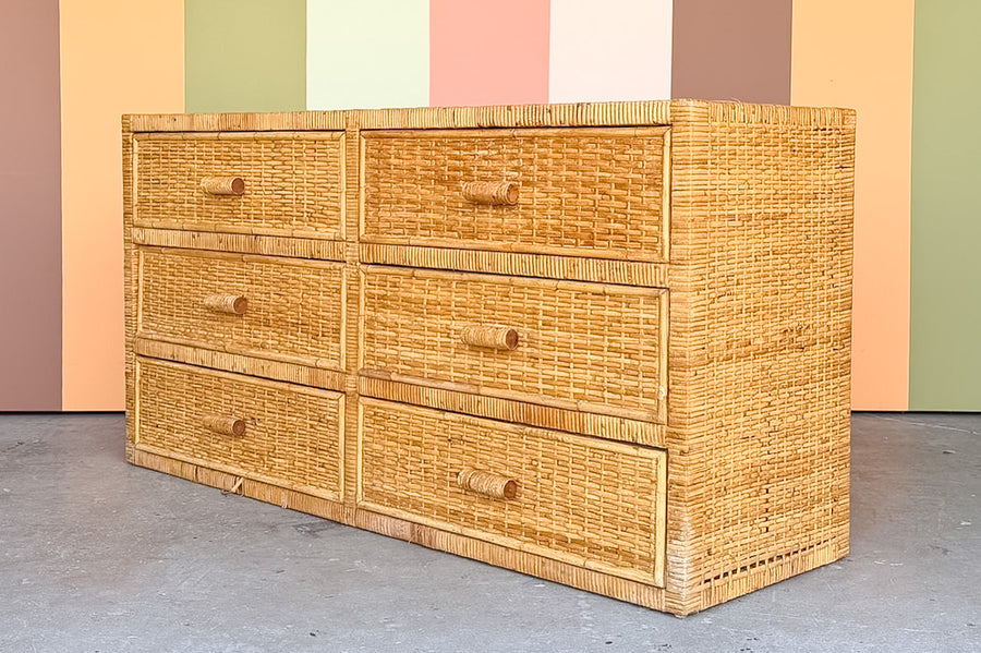 Island Style Rattan Wrapped Dresser