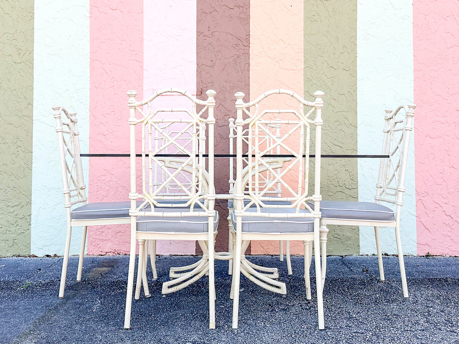 Palm Beach Faux Bamboo Outdoor Dining Set