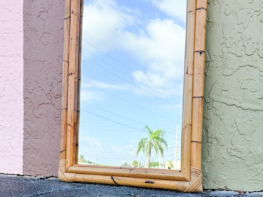 Old Florida Rattan Sunburst Mirror