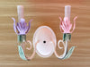 Pair of Tulip Tole Wall Sconces
