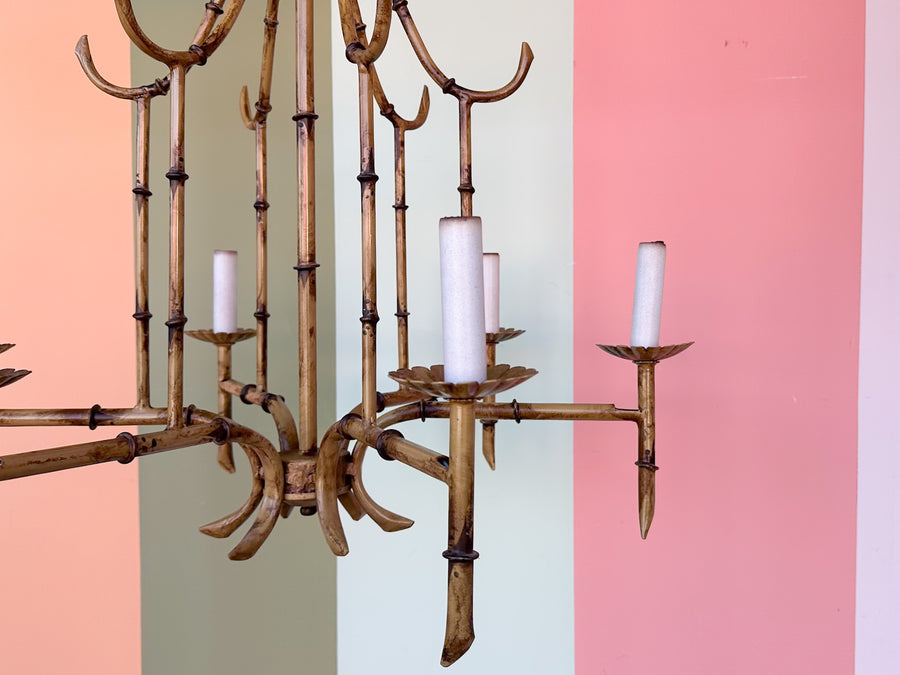 Faux Bamboo Pagoda Chandelier