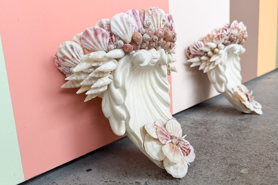 Pair of Shell Chic Wall Shelves