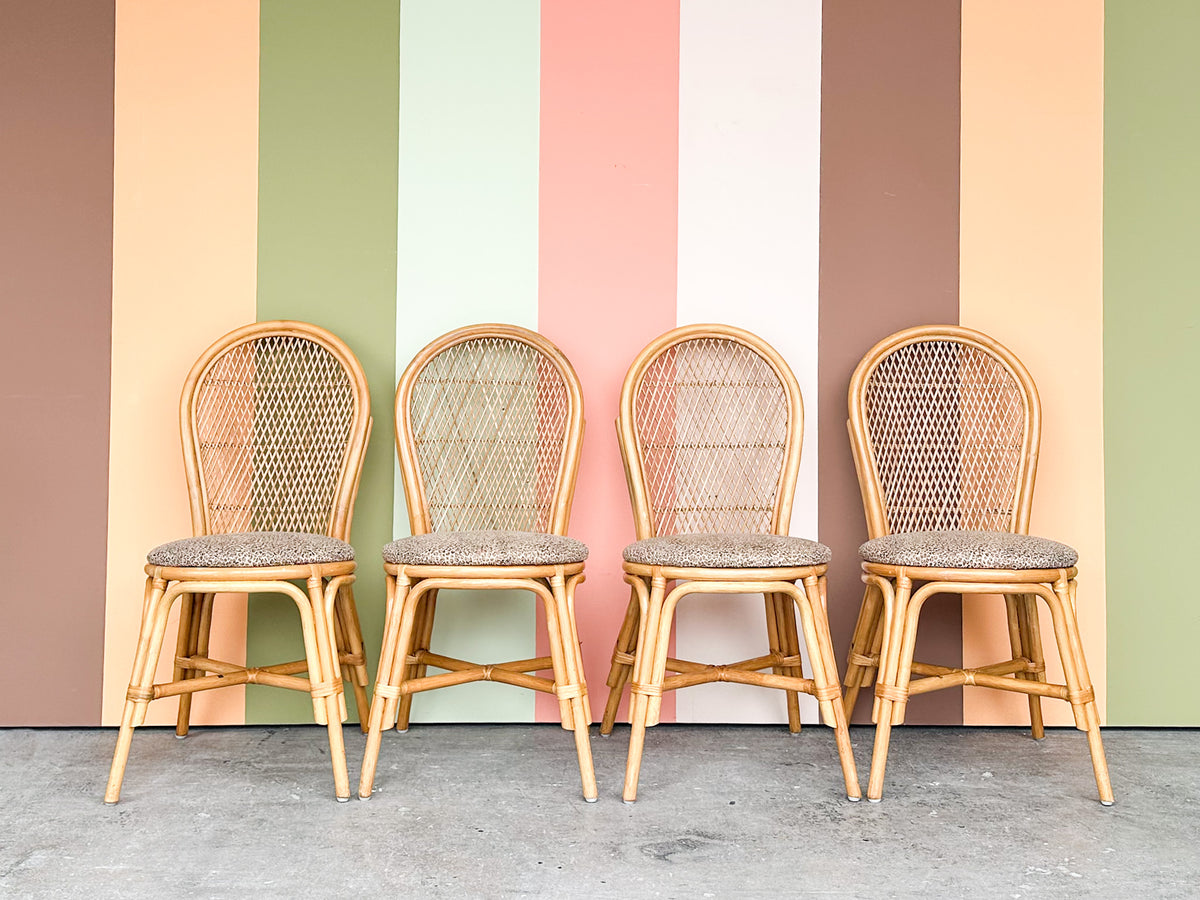Set of Four Rattan Dining Chairs