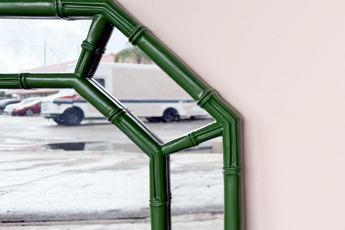 Faux Bamboo Octagon Mirror