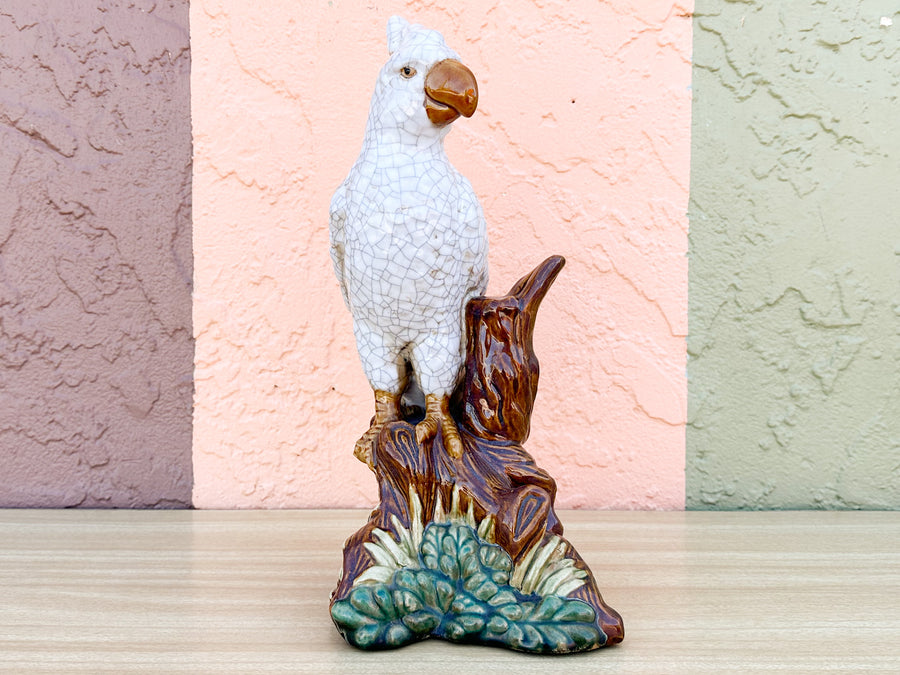 Pair of Ceramic Cockatoos