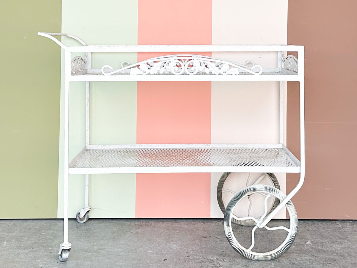 1950s Russell Woodard Wrought Iron Bar Cart