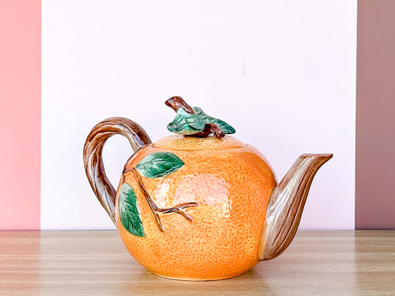 Fitz and Floyd Orange Teapot