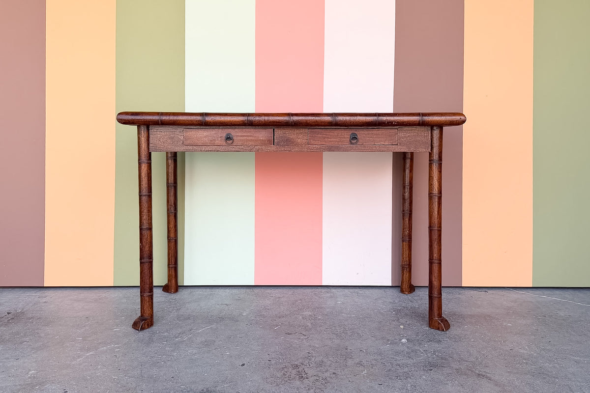 Handsome Faux Bamboo Wood Desk