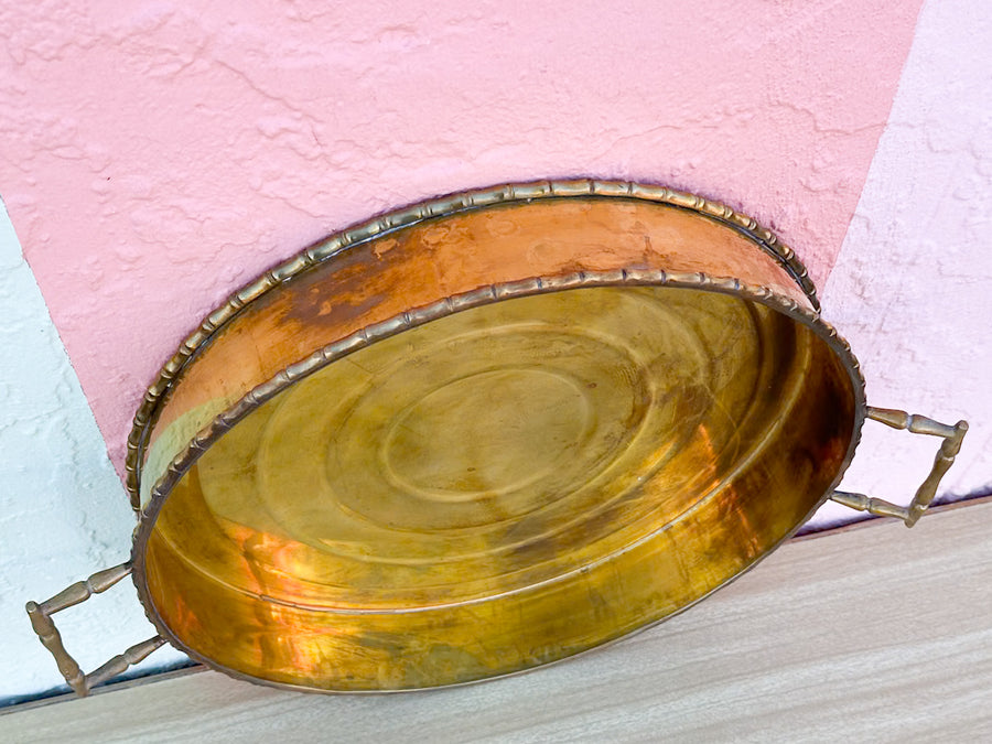 Faux Bamboo Brass Tray