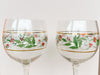 Set of Four Hand Painted Holly Stemware