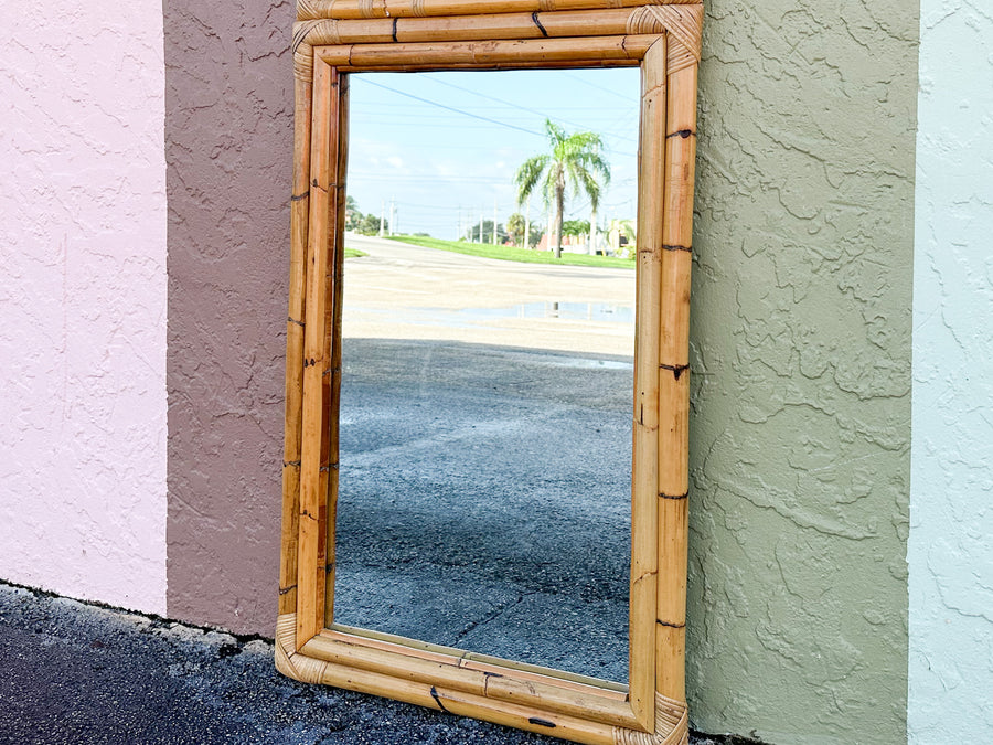 Old Florida Rattan Sunburst Mirror
