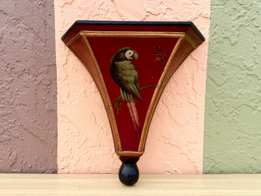 Pair of Hand Painted Bird Wall Shelves