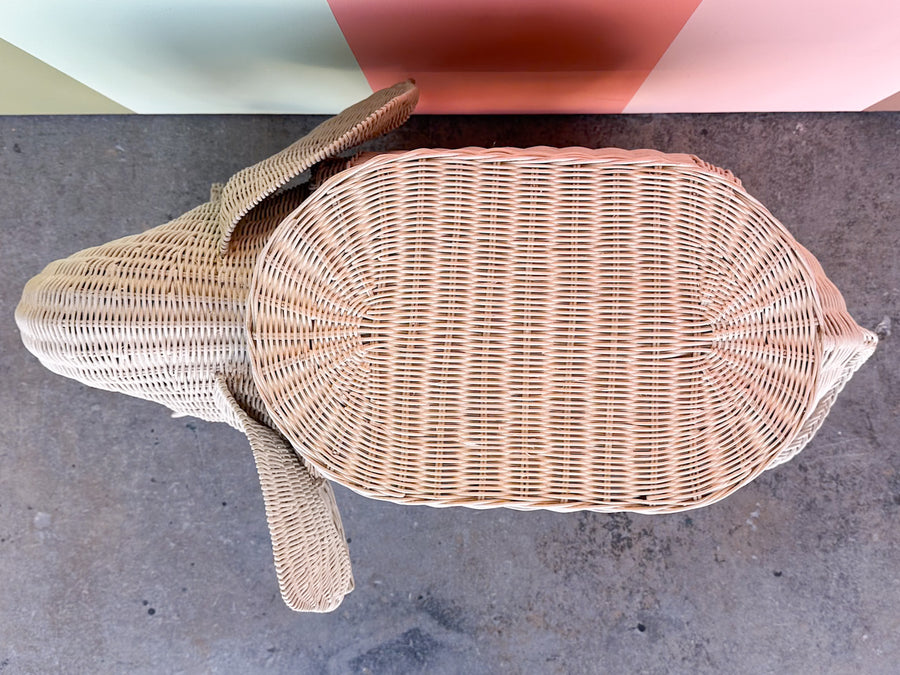 Wicker Elephant Garden Seat