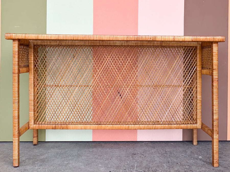 Old Florida Rattan Console