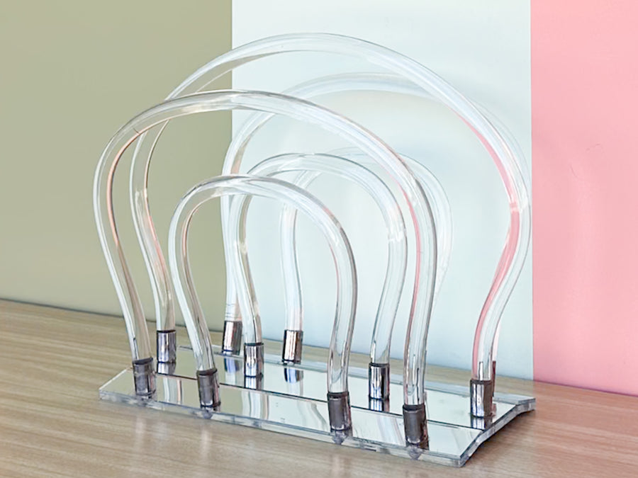 Dorothy Thorpe Lucite Magazine Rack