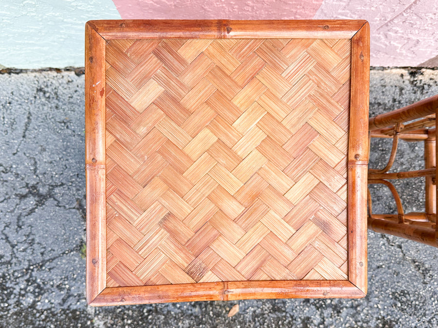 Pair of Rattan Plant Stands