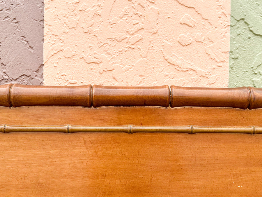 Handsome Faux Bamboo Chippendale Queen Headboard