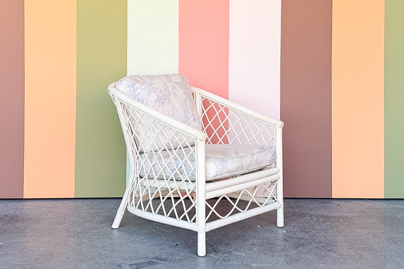 Ficks Reed Rattan Lattice Lounge Chair