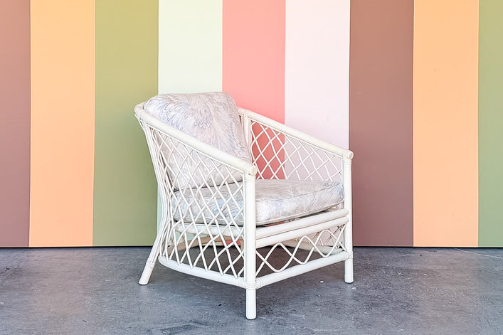 Ficks Reed Rattan Lattice Lounge Chair