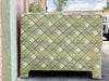 Pink and Green Plaid Upholstered Sofa