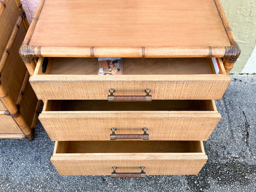 Pair of Modern Oversized Island Chic Nightstands