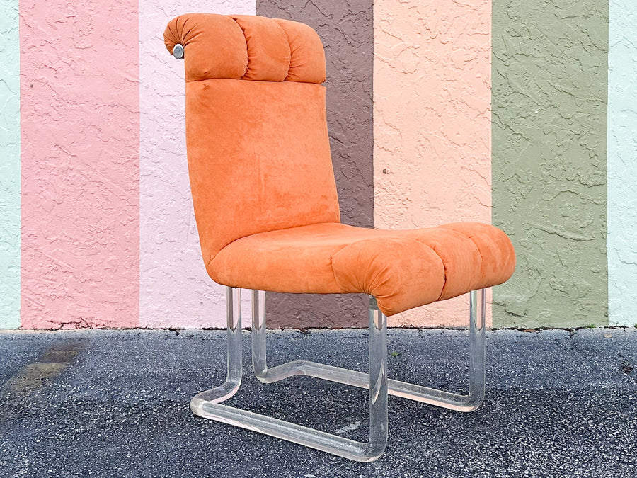 Set of Six Vladimir Kagan Lucite Dining Chairs