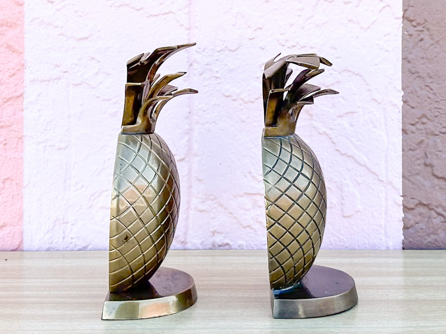 Brass Pineapple Bookends