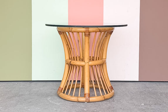 Old Florida Rattan Side Table