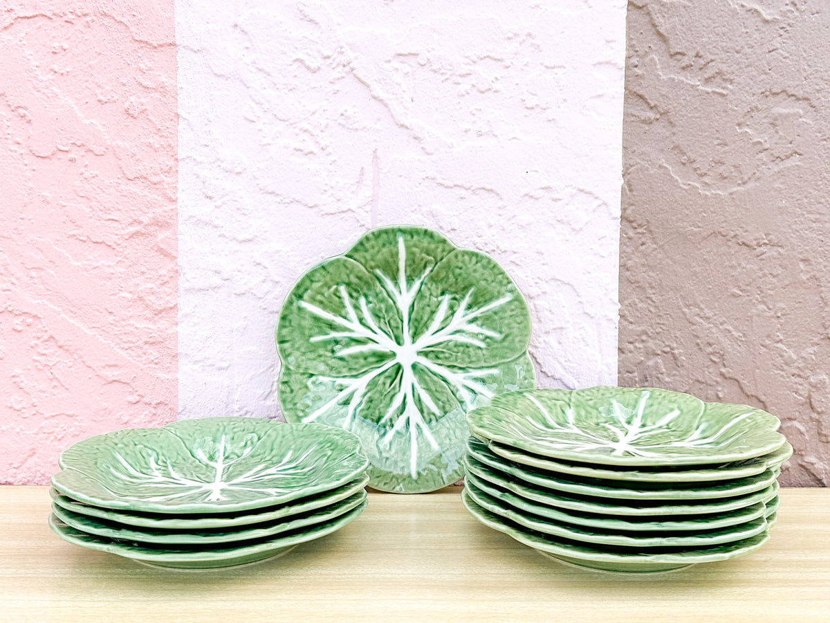 Set of Twelve Secia Portugal Lettuce Plates