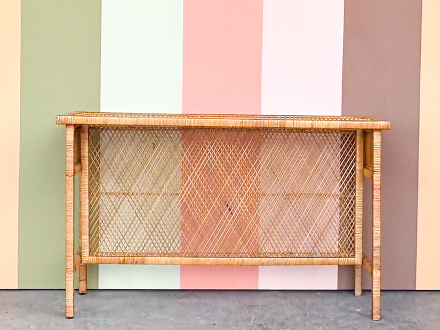 Old Florida Rattan Console