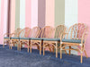 Set of Six Old Florida Rattan Dining Chairs