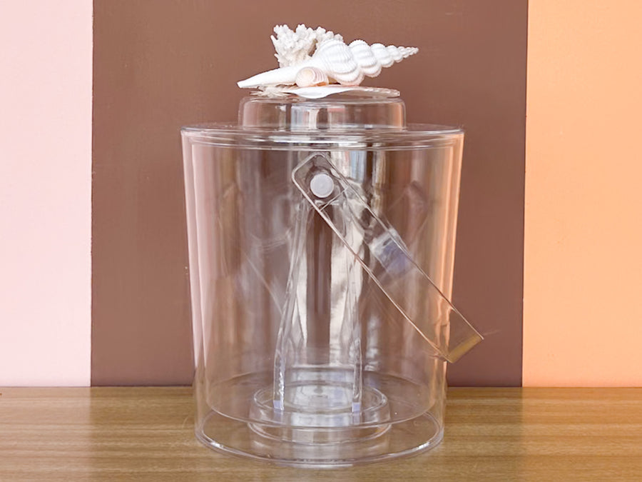 Coral and Clam Lucite Ice Bucket
