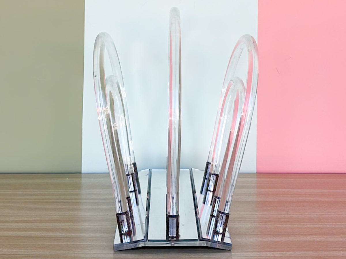 Dorothy Thorpe Lucite Magazine Rack