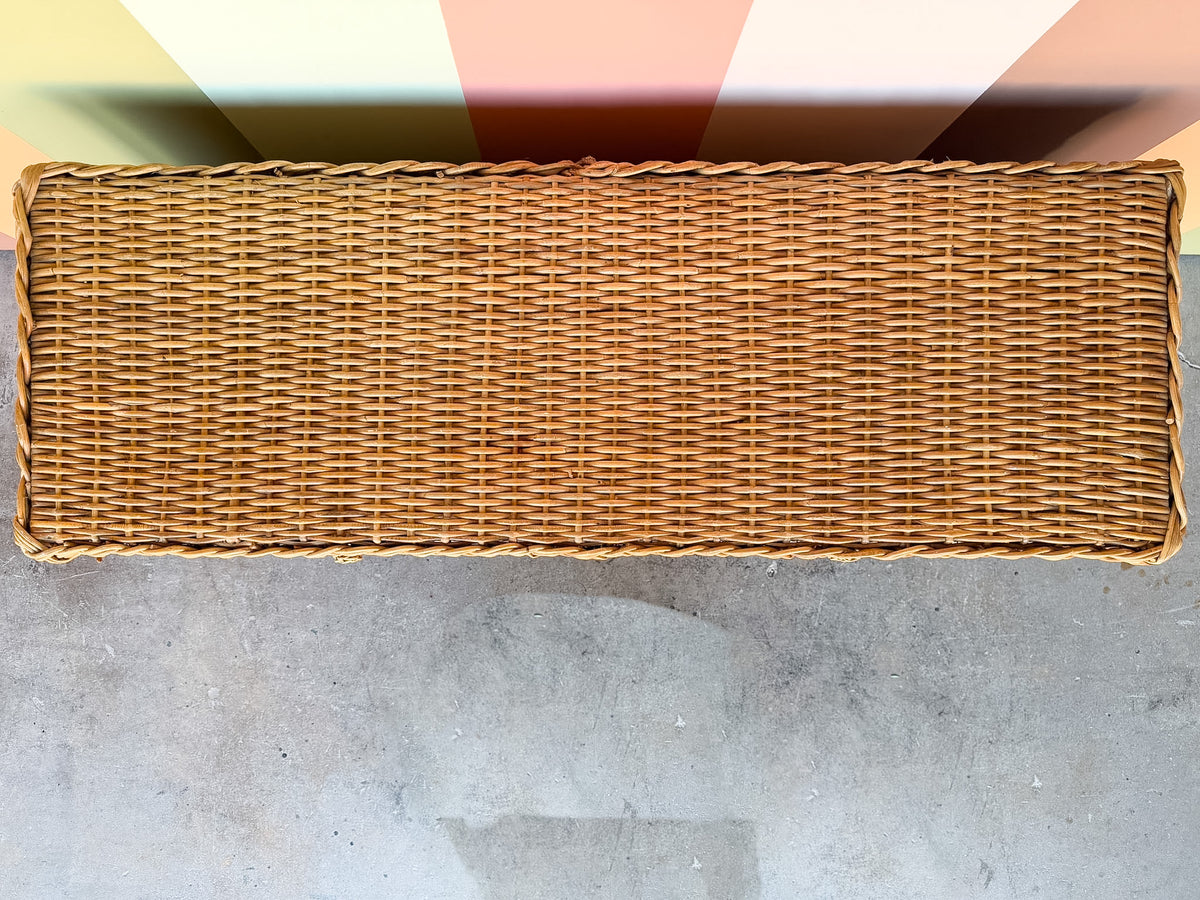 Braided Rattan Wrapped Double Dresser