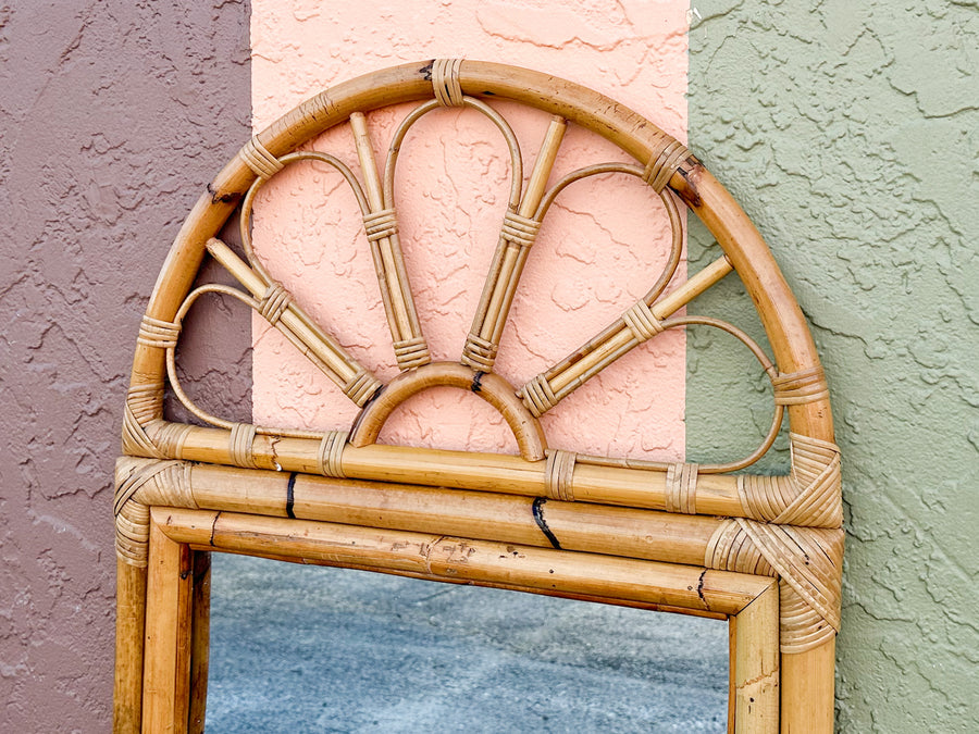Old Florida Rattan Sunburst Mirror