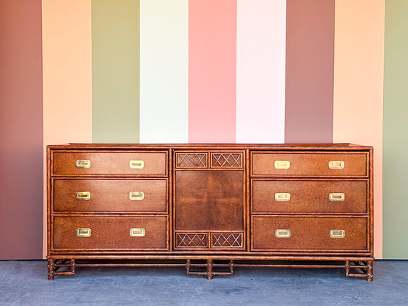 Handsome Tortoiseshell Rattan Dresser