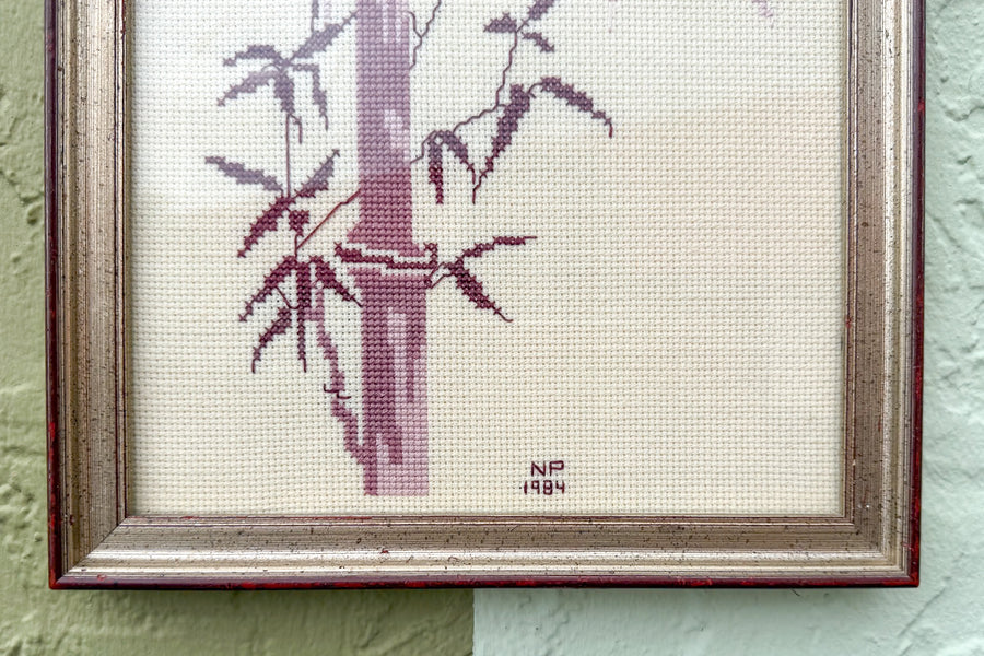 Lavender Bamboo Needlepoint Art