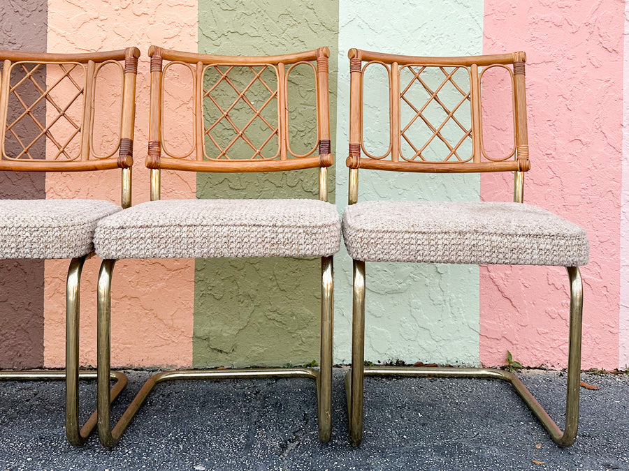 MCM Cantilever Rattan Dining Set