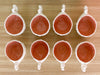Set of Eight Shell Tea Cups and Saucers