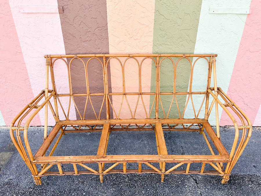 1940s Heywood Wakefield Rattan Sofa