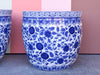 Pair of Huge Blue and White Cachepots