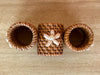 Set of Four Daisy Shell and Rattan Napkin Rings