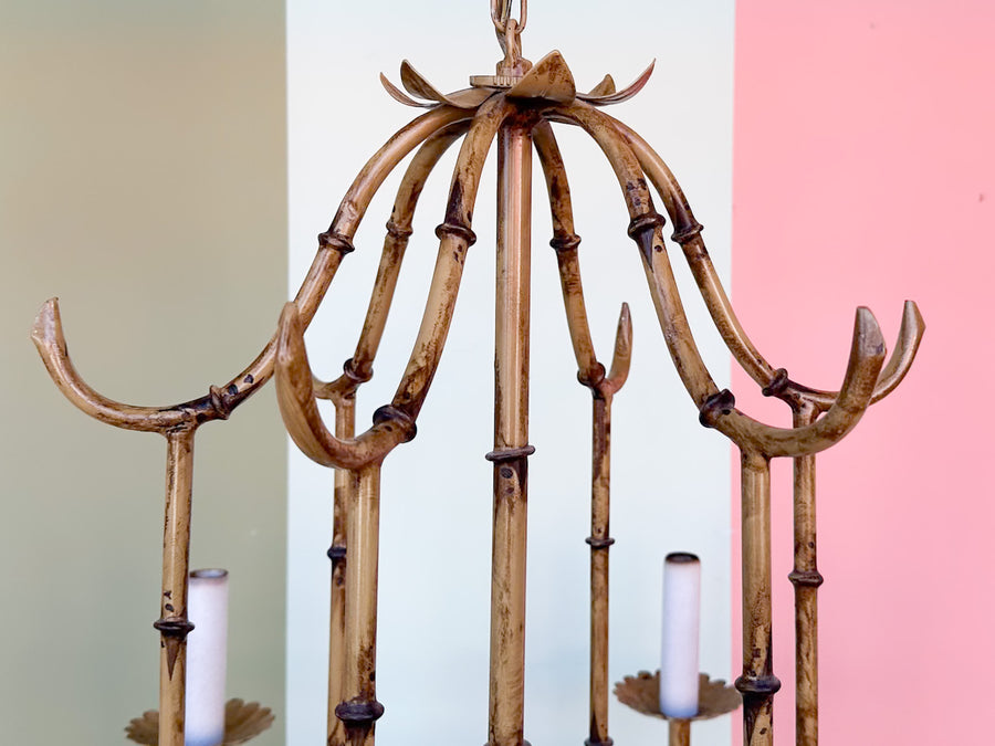 Faux Bamboo Pagoda Chandelier