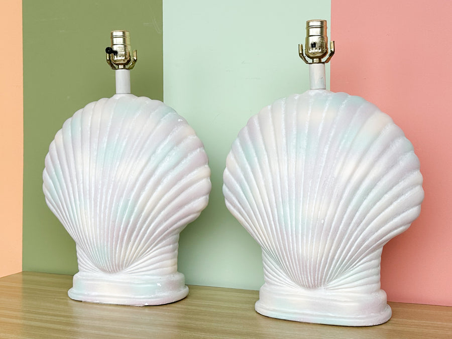 Pair of Pastel Shell Lamps