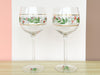 Set of Four Hand Painted Holly Stemware