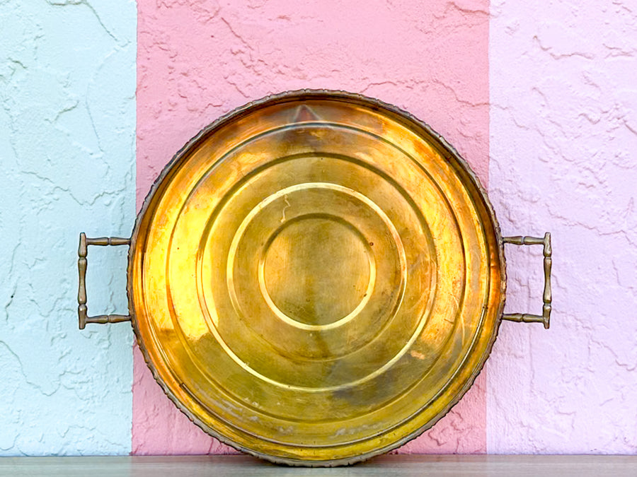 Faux Bamboo Brass Tray