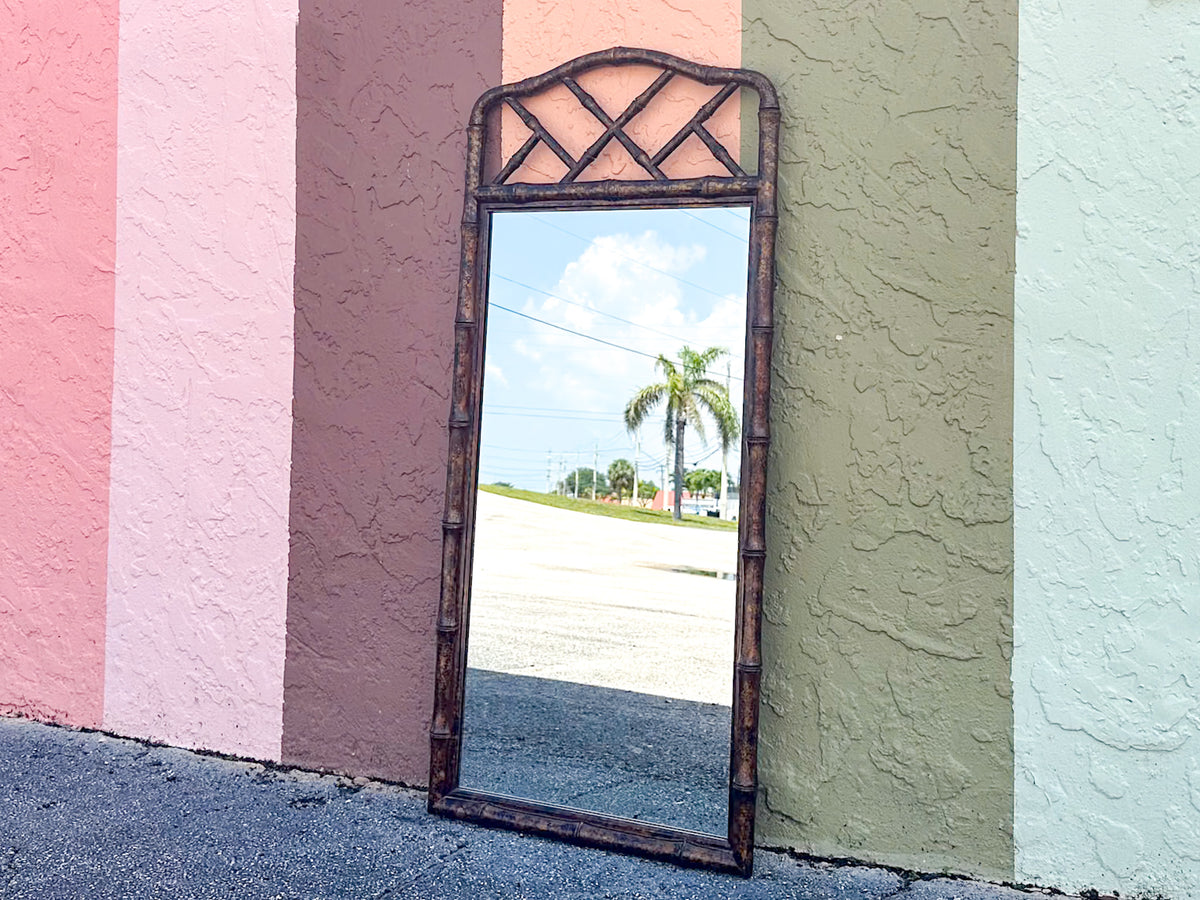 Tortoiseshell Faux Bamboo Mirror