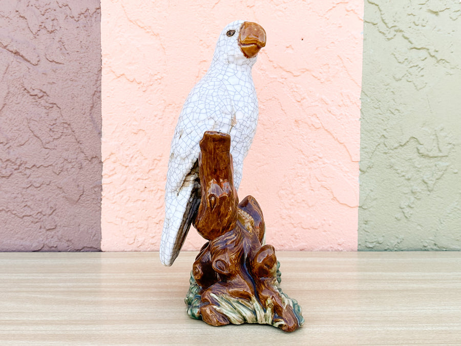Pair of Ceramic Cockatoos