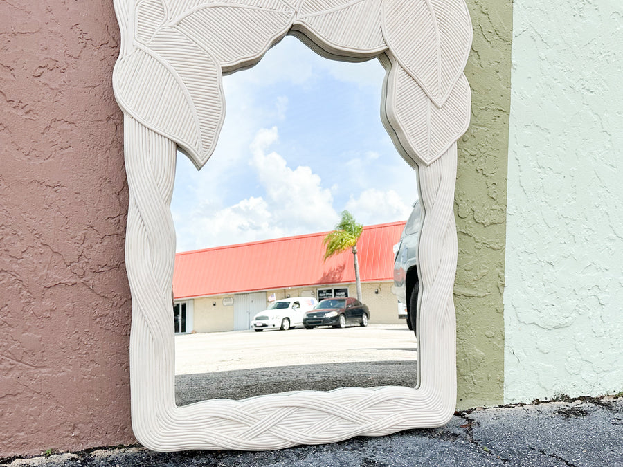 Coastal Chic Pencil Reed Palm Frond Mirror